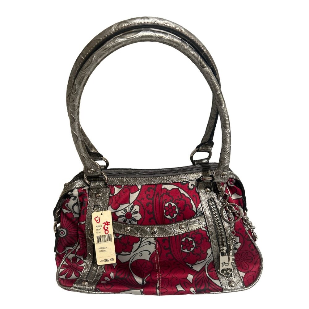 Genna De Rossi Red & Gray Floral Print Shoulder Bag
